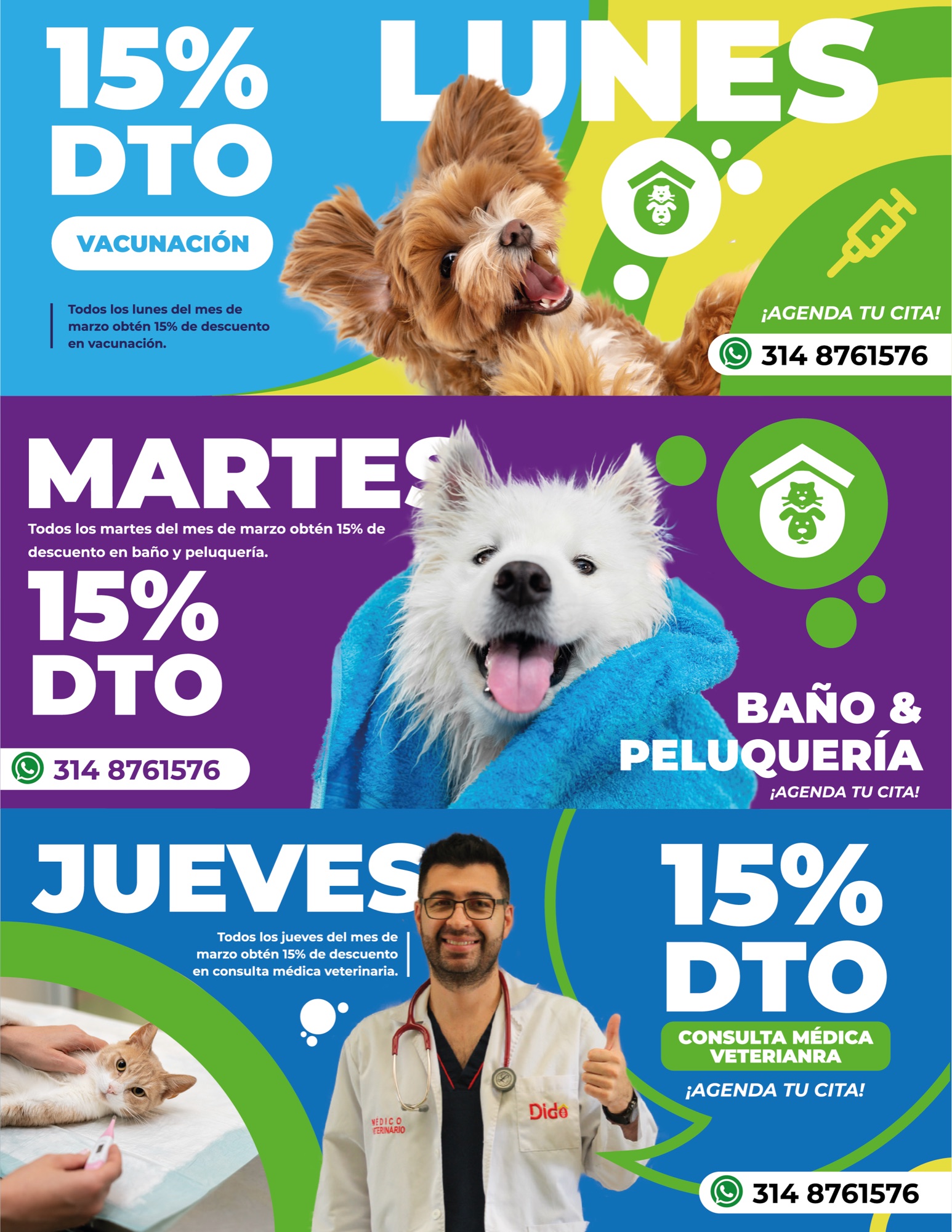 Magazine page for Dido Veterinaria with product photography and supporting copy.