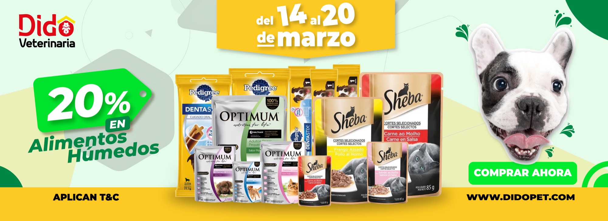 Wet food promotional banner for Dido Veterinaria built for social and print.